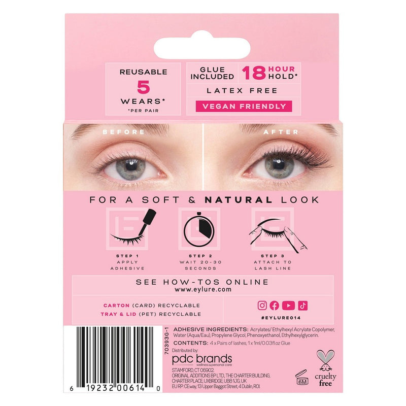 Eylure Accent 3/4 length False Eyelashes - No 14 - 4ct