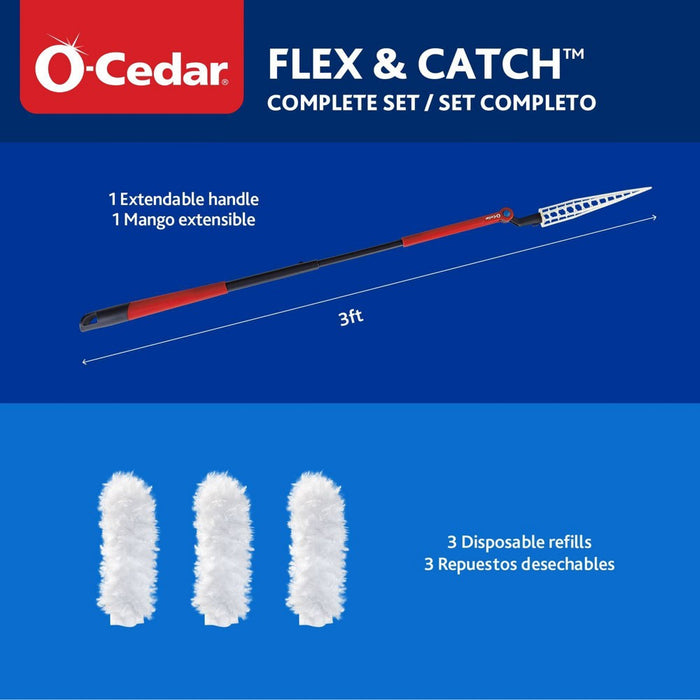 O-Cedar Flex & Catch Heavy Duty Duster Kit with Refills - 4ct