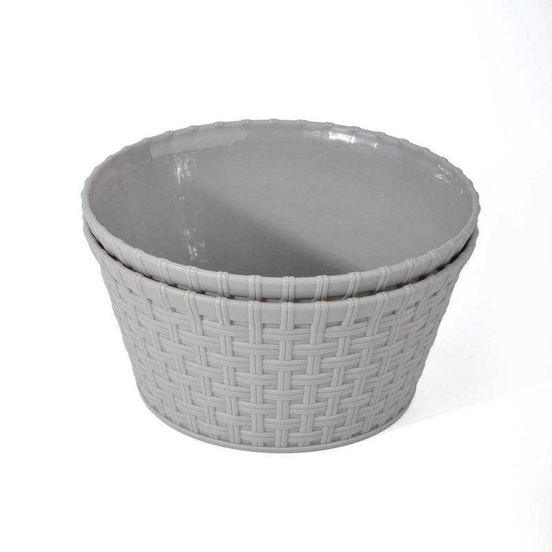 2pk 37oz Plastic Woven Baskets Gray - Bullseye's Playground