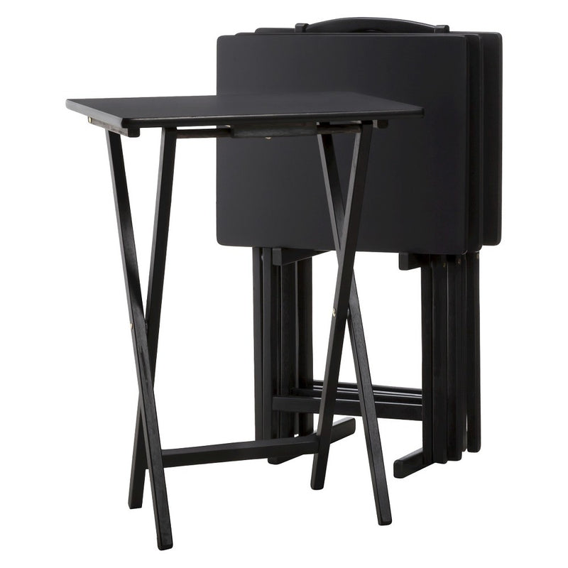 Peakform 5pc TV Tray Set Wood Black (LOCAL PICKUP ONLY)