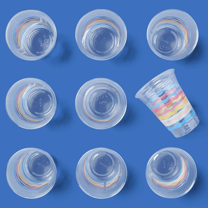 Disposable Clear Cup - Colorful Waves - 30ct/18 fl oz - up & up