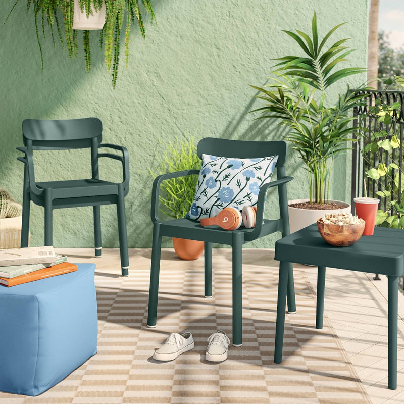 Square Elba Outdoor Patio Accent Table Fern Shower Green - Room Essentials