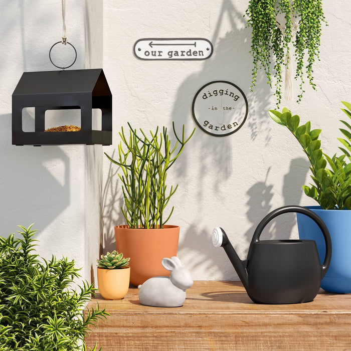 Outdoor Bird Suet Feeder 9.25" - Black - Threshold: Rust-Resistant, Iron, No Assembly Required