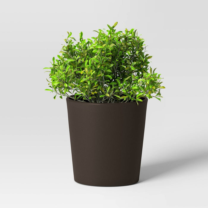 Aesthetic Plastic Indoor Outdoor Planter Pot Foraging Brown 8.5"x8.5" - Threshold