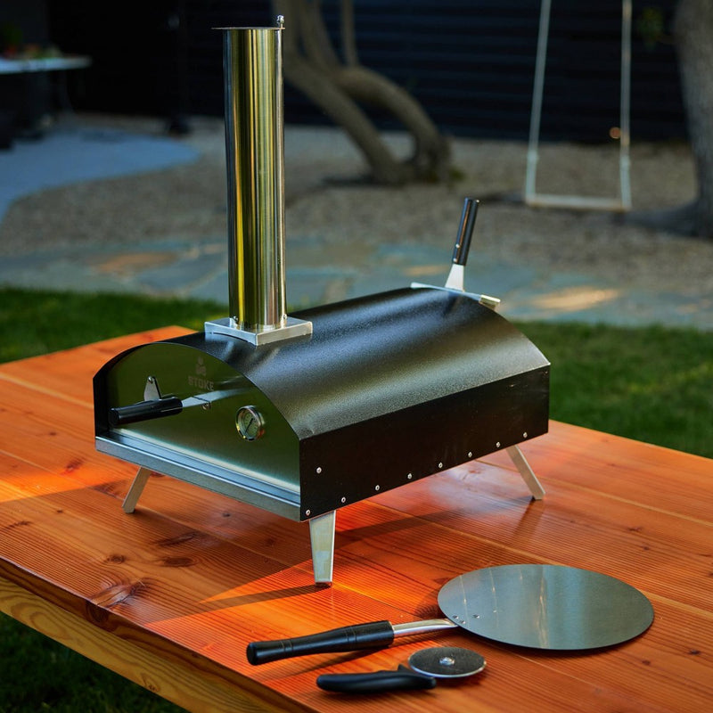 Stoke 5pc 13" Propane Outdoor Patio Pizza Oven with Pizza Stone, Weatherproof Cover, Pizza Peel and Pizza Cutter (LOCAL PICKUP ONLY)