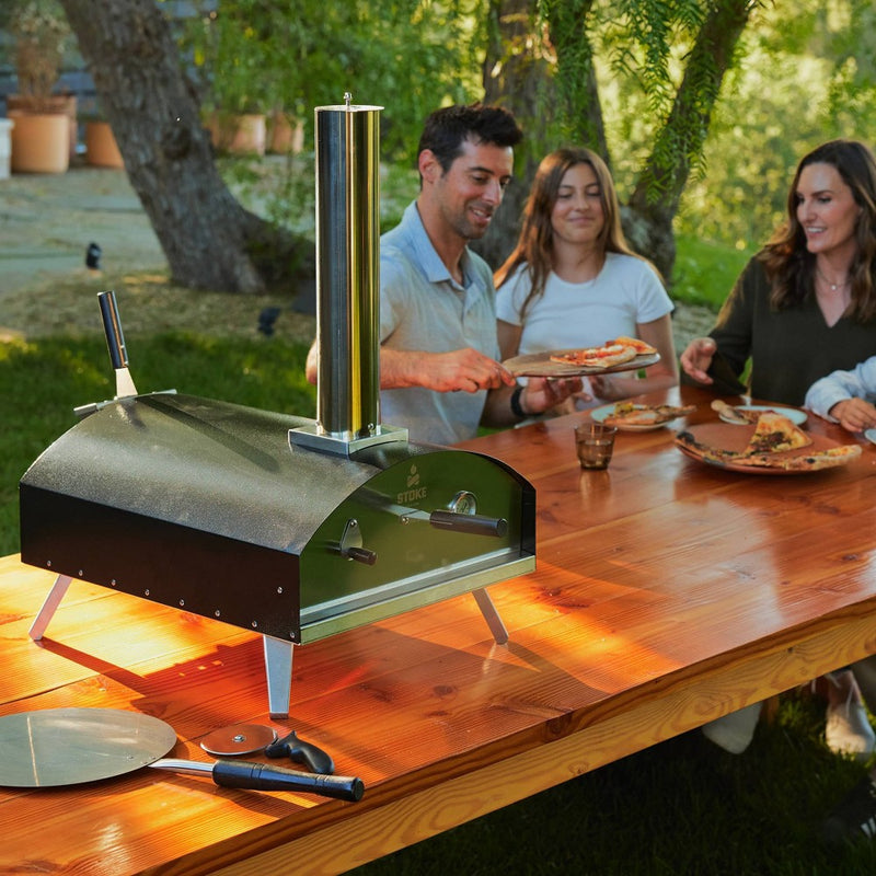 Stoke 5pc 13" Propane Outdoor Patio Pizza Oven with Pizza Stone, Weatherproof Cover, Pizza Peel and Pizza Cutter (LOCAL PICKUP ONLY)