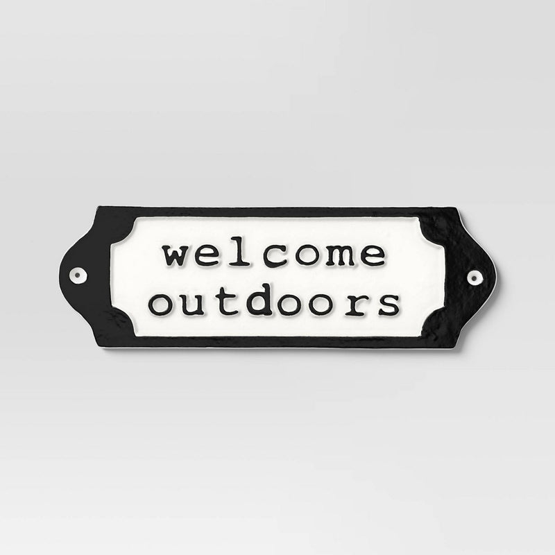 Cast Metal Garden Sign "Welcome Outdoors" - Threshold