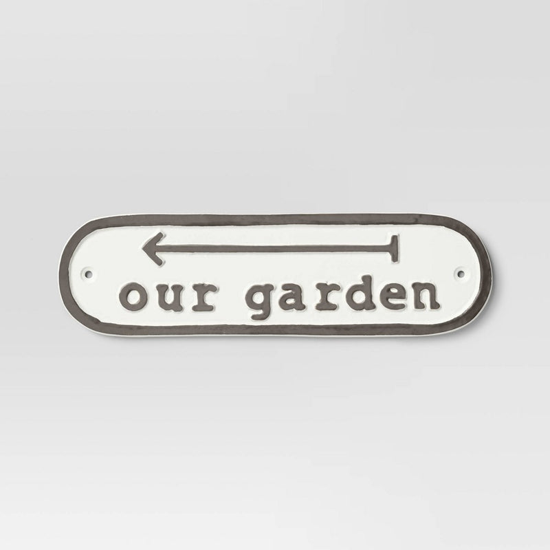 Aluminum Outdoor Patio Garden Sign "Our Garden" - Threshold