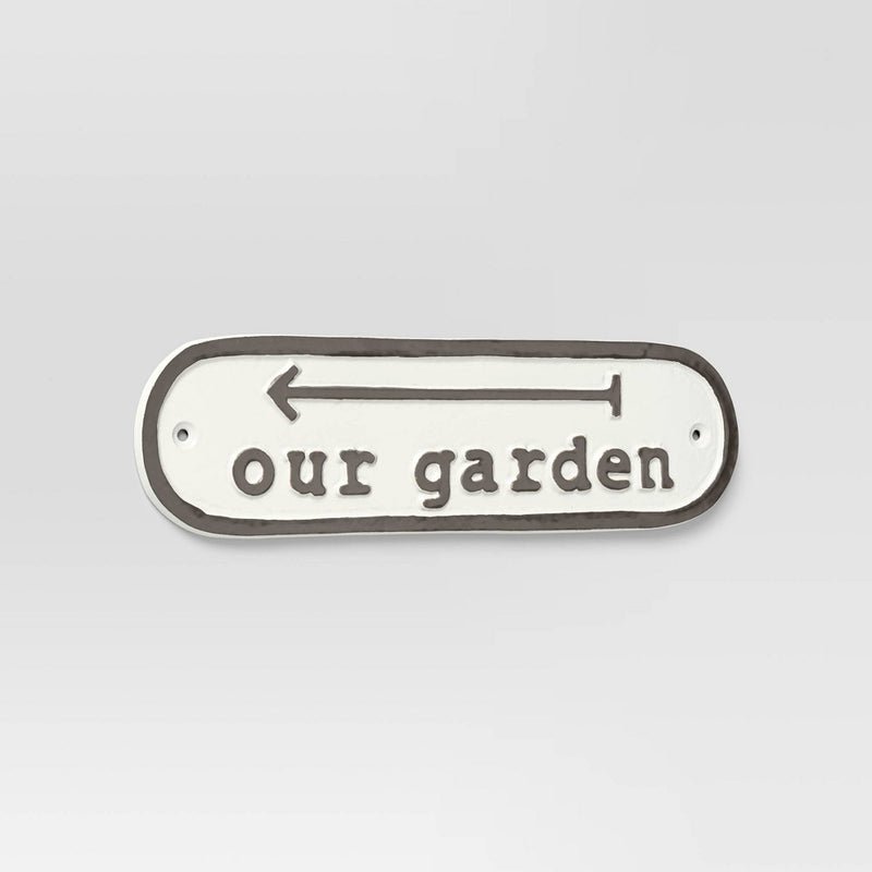 Aluminum Outdoor Patio Garden Sign "Our Garden" - Threshold
