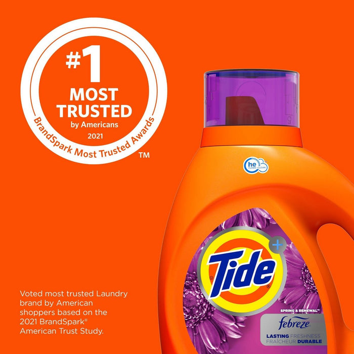 Tide Plus Febreze Spring & Renewal High Efficiency Liquid Laundry Detergent Soap - 84 fl oz