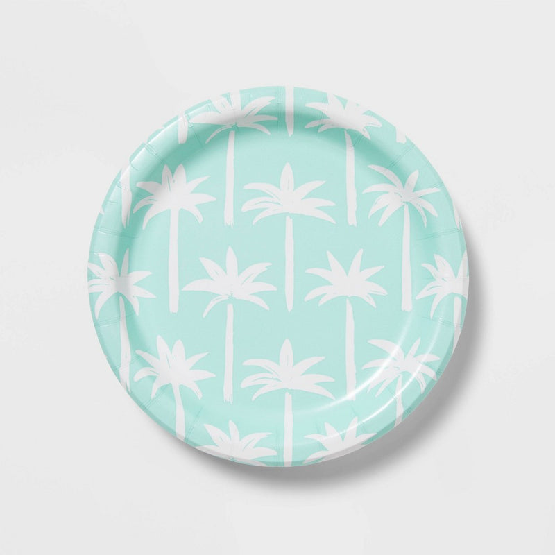 20ct 6.75" Paper Snack Plates Palm Tree - Sun Squad