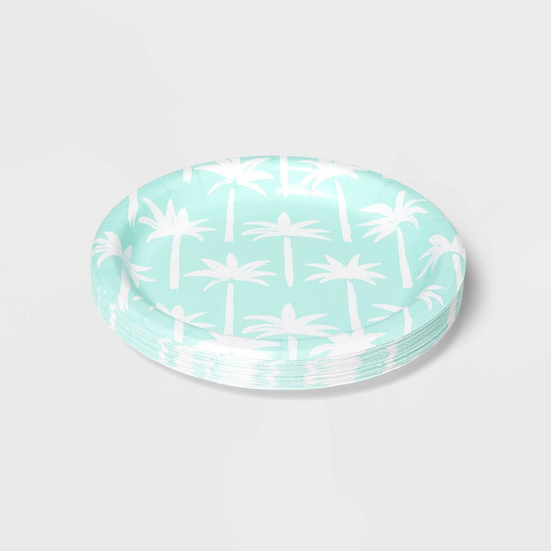 20ct 6.75" Paper Snack Plates Palm Tree - Sun Squad