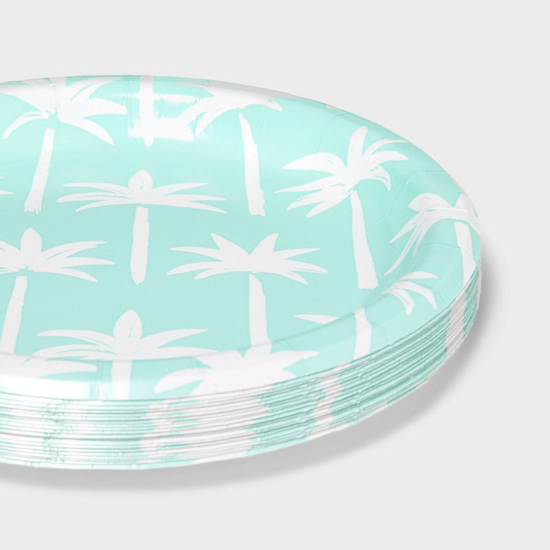20ct 6.75" Paper Snack Plates Palm Tree - Sun Squad