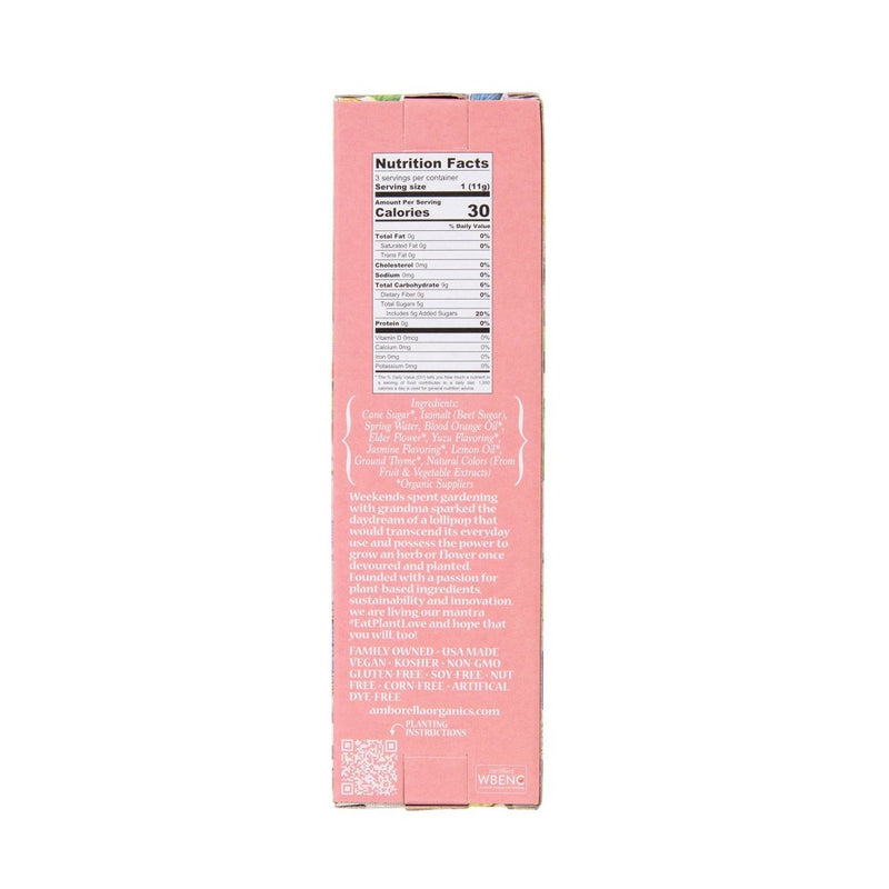 Amborella Organics Seed-Bearing Lollipop Citrus: Biodegradable Stick, Grow Herbs, Full Sun, Annual