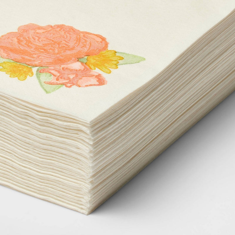 30ct Floral Guest Napkins - Spritz