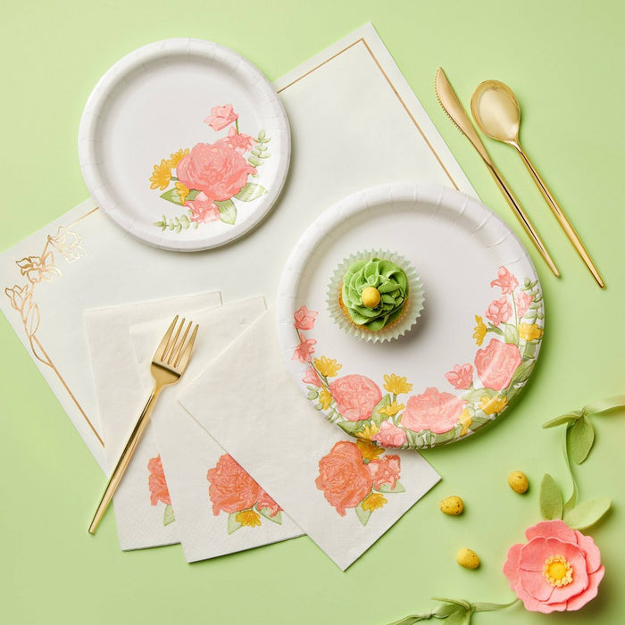 6.75" 10ct Floral Snack Plates - Spritz