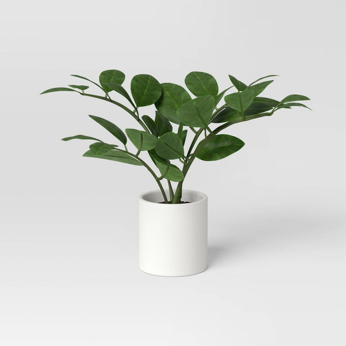 10.5" Small Tabletop ZZ Artificial Plant - Threshold: Ceramic Pot, Indoor/Outdoor Decor