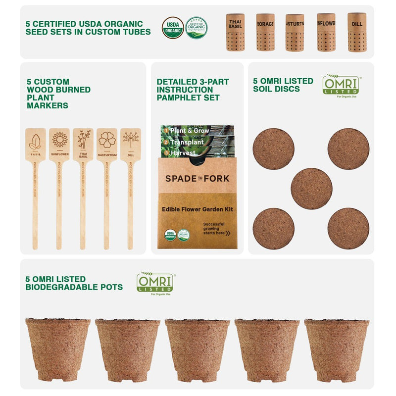 Spade to Fork Organic Edible Flower Garden Kit