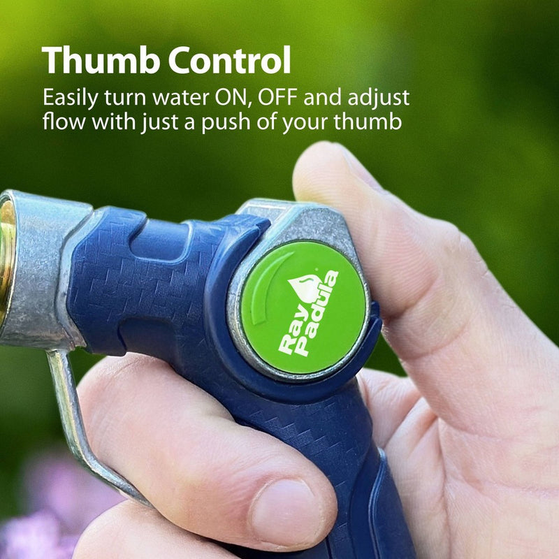 Ray Padula Metal Thumb Control Nozzle with Loop: Adjustable Spray, Leakproof & Weatherproof