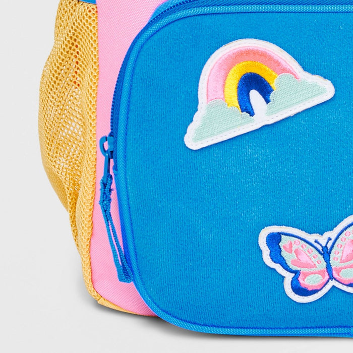 Kids' 16 Colorblock with Patches Two Pocket Backpack - Cat & Jack Blue/Yellow/Pink"