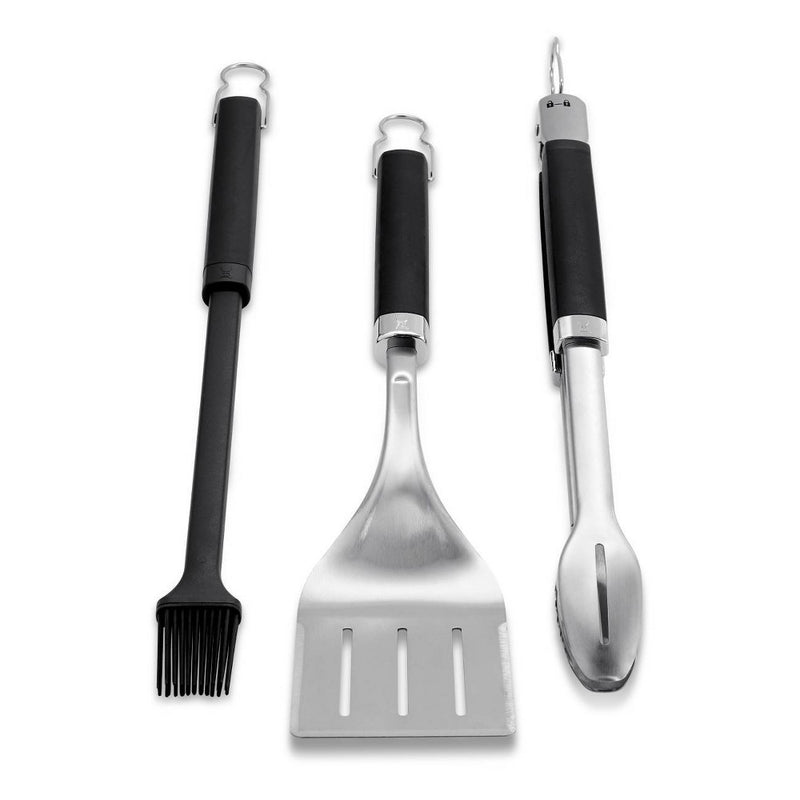Weber 3pc Precision Grill Tool Set Black: Corrosion-Resistant, Silicone Handles, Outdoor Cookware (LOCAL PICKUP ONLY)