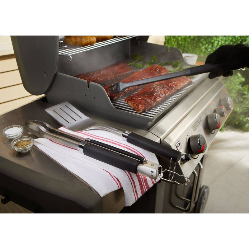 Weber 3pc Precision Grill Tool Set Black: Corrosion-Resistant, Silicone Handles, Outdoor Cookware (LOCAL PICKUP ONLY)