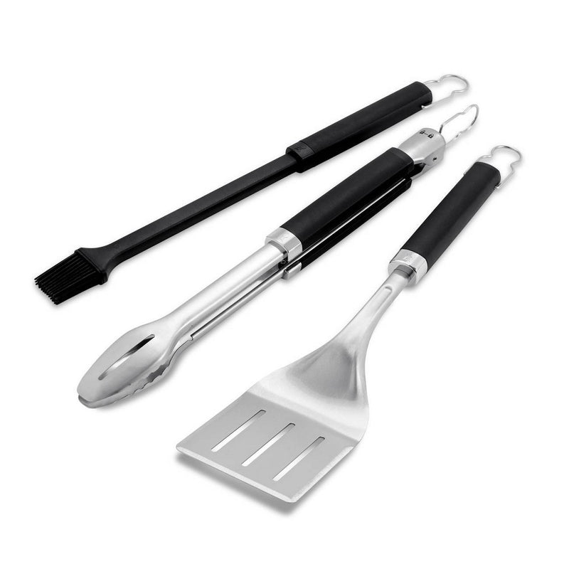 Weber 3pc Precision Grill Tool Set Black: Corrosion-Resistant, Silicone Handles, Outdoor Cookware (LOCAL PICKUP ONLY)