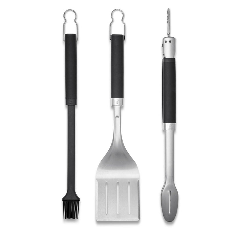 Weber 3pc Precision Grill Tool Set Black: Corrosion-Resistant, Silicone Handles, Outdoor Cookware (LOCAL PICKUP ONLY)