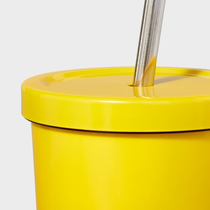 20oz Stainless Steel Tumbler with Straw Yellow - Sun Squad