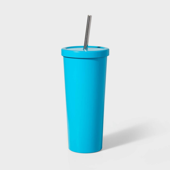 20oz Stainless Steel Tumbler with Straw Teal - Sun Squad