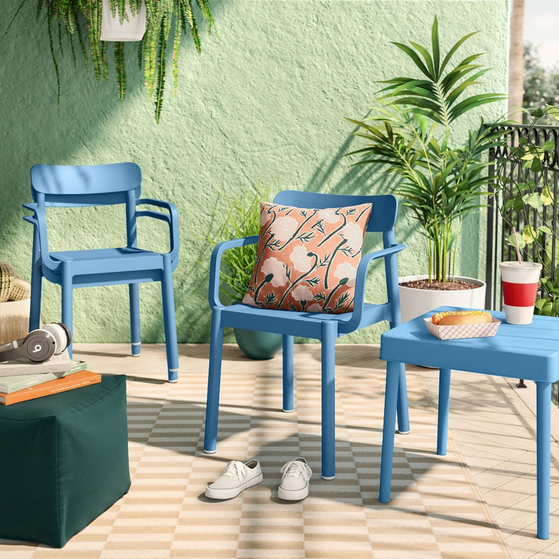 Square Elba Outdoor Patio Accent Table Quilt Blue - Room Essentials (LOCAL PICKUP ONLY)