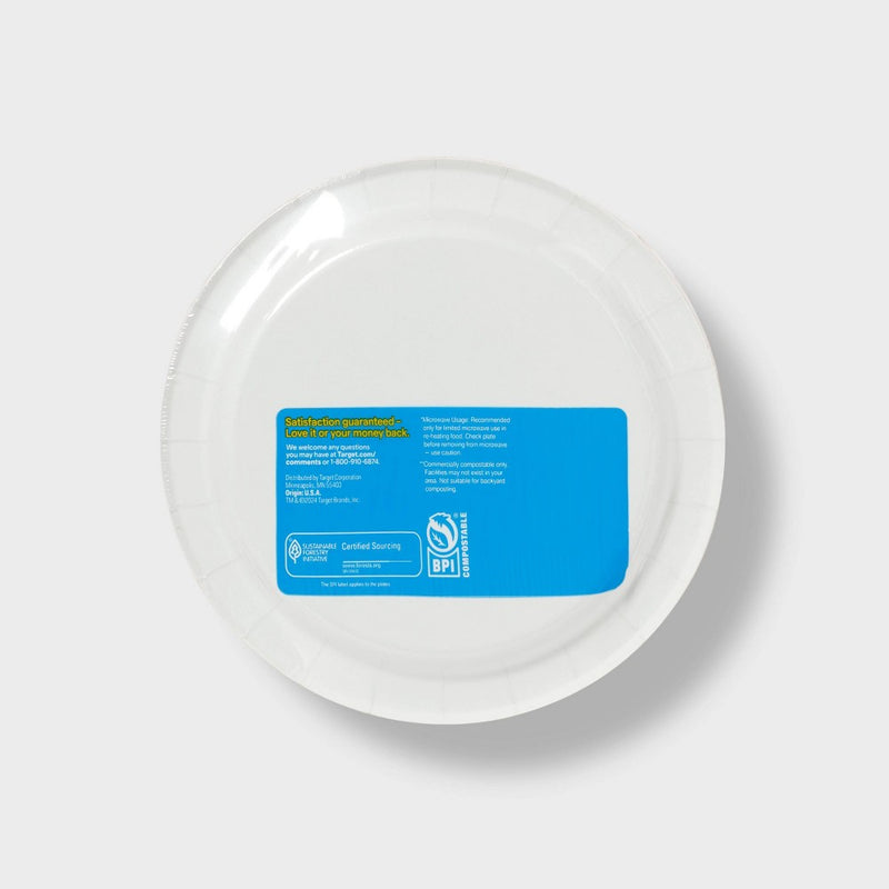 Disposable Paper Plates 7" - Yellow Plaid - 60ct - up & up