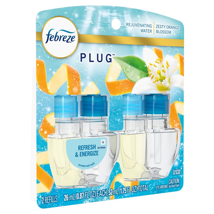 Febreze Plug Dual Refill Air Freshener Refresh & Energize - 2ct