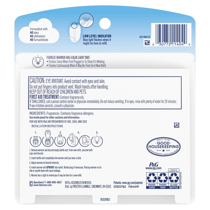 Febreze Plug Dual Refill Air Freshener Refresh & Energize - 2ct