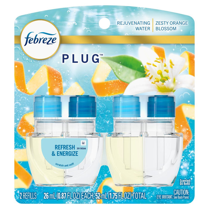 Febreze Plug Dual Refill Air Freshener Refresh & Energize - 2ct