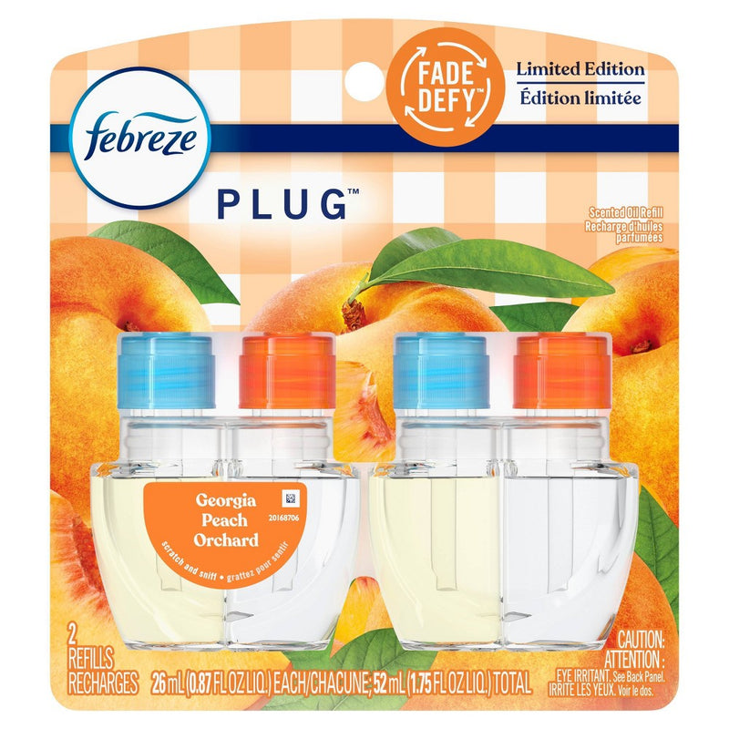 Febreze Plug Dual Refill Air Freshener Georgia Peach Orchard - 2ct