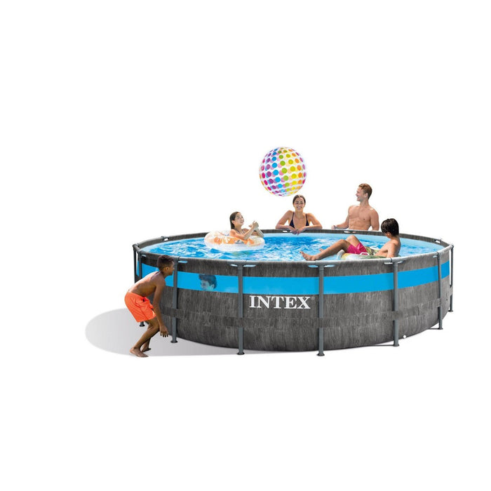 Intex 14' x 42" Clearview Prism Frame Above Ground Pool - Graywood Print (LOCAL PICKUP ONLY)