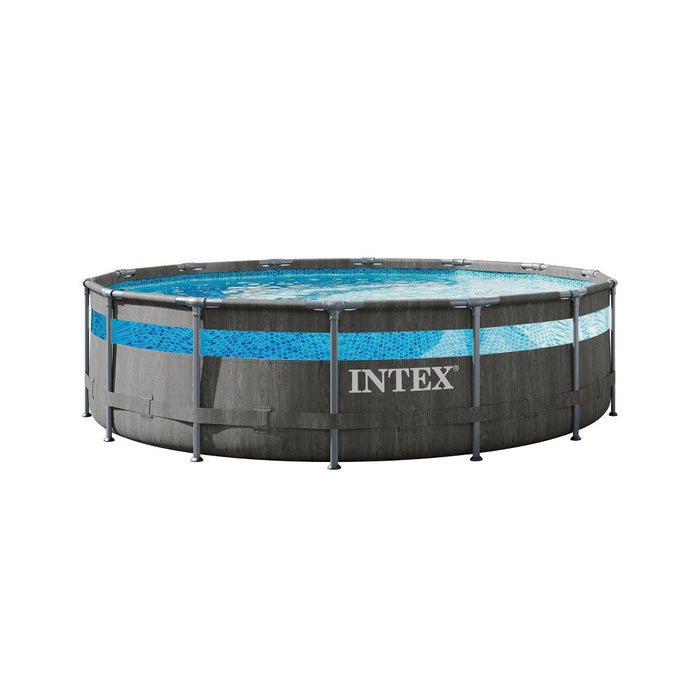 Intex 14' x 42" Clearview Prism Frame Above Ground Pool - Graywood Print (LOCAL PICKUP ONLY)