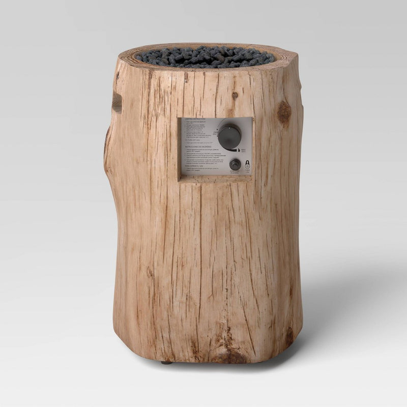 Weathered/Natural Finish Large LP Round Outdoor Fire Column Natural - Threshold (LOCAL PICKUP ONLY)