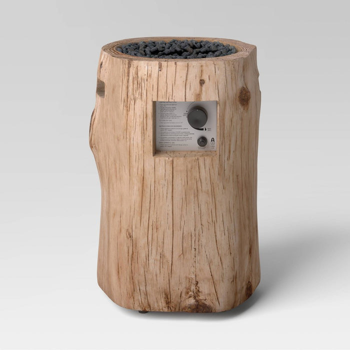 Weathered/Natural Finish Large LP Round Outdoor Fire Column Natural - Threshold (LOCAL PICKUP ONLY)