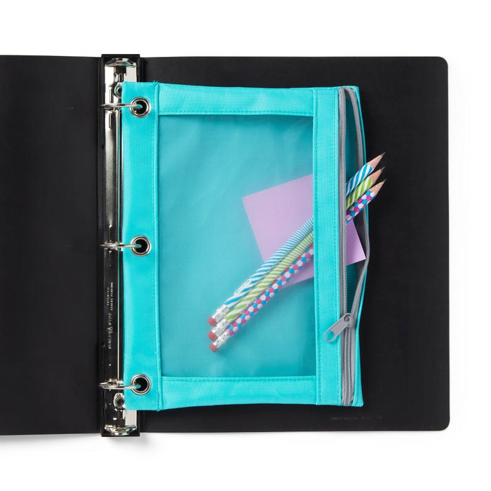 Mesh Binder Pencil Pouch Teal - up & up