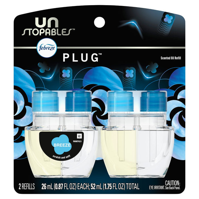 Febreze Unstopables Odor-Fighting Plug Air Freshener - Breeze - 0.87 fl oz