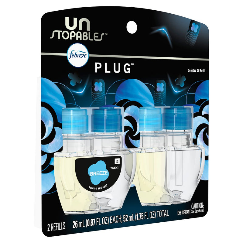 Febreze Unstopables Odor-Fighting Plug Air Freshener - Breeze - 0.87 fl oz