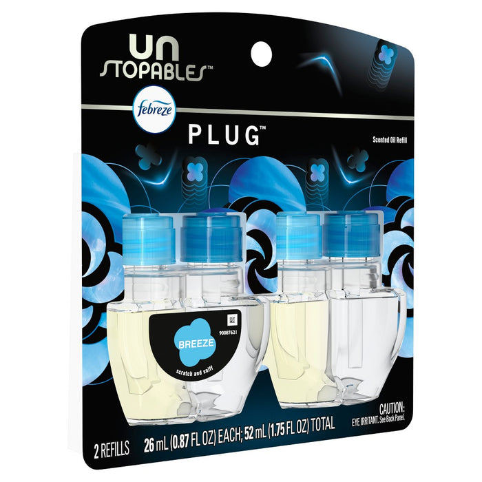 Febreze Unstopables Odor-Fighting Plug Air Freshener - Breeze - 0.87 fl oz