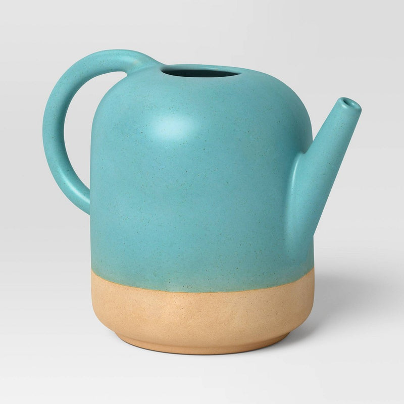 .42 gal Blue Ceramic Watering Can - Threshold