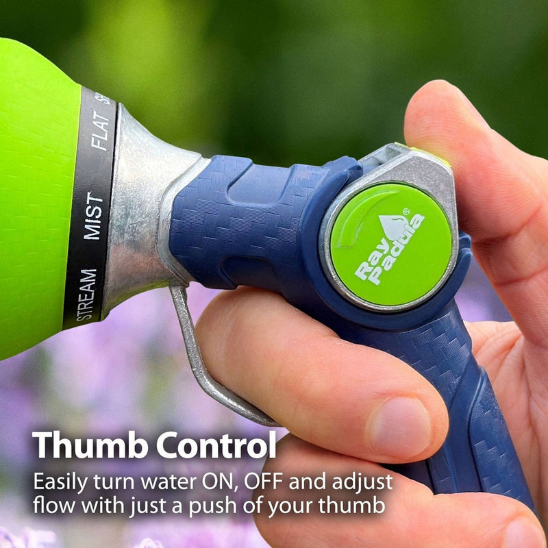 Ray Padula Metal Thumb Control 8-Pat Nozzle with Loop: EZGrip, Leakproof & Weatherproof