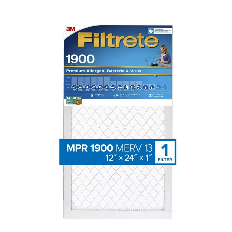 Filtrete 12x24x1 Premium Allergen Bacteria and Virus Air Filter 1900 MPR (LOCAL PICKUP ONLY)