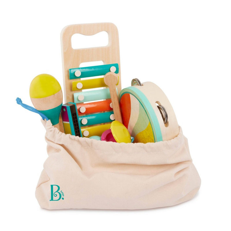 B. toys - Wooden Instrument Set - Xylophone, Tambourine, Harmonica & More