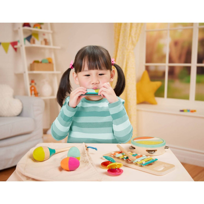B. toys - Wooden Instrument Set - Xylophone, Tambourine, Harmonica & More