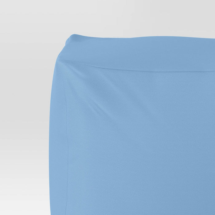 18"x15" Outdoor Patio Pouf Quilted Blue - Room Essentials: UV-Resistant, Water-Resistant, Square Ottoman